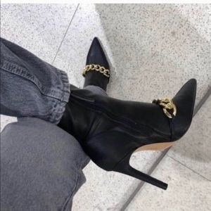 Zara black heeled booties